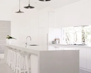 An all-white kitchen