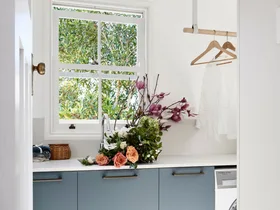 Classic laundry with hanging rail