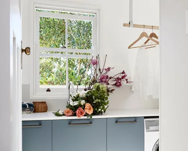 Classic laundry with hanging rail