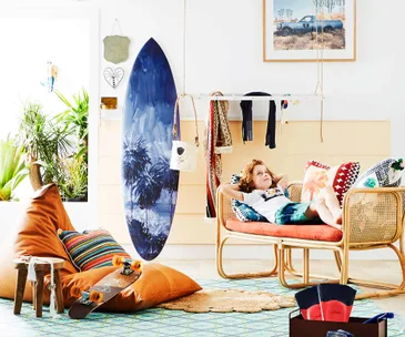Create a coastal and surf-inspired kids bedroom