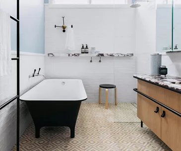 patterned tiles bathroom