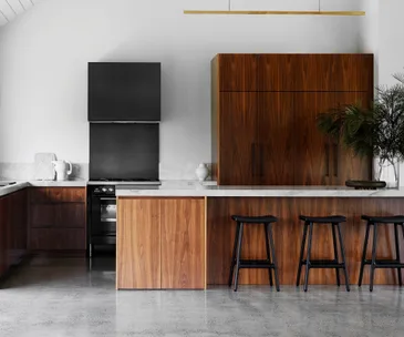kitchen with concrete floor