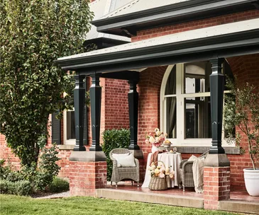 The red brick facade of Banongill Station in the Western Riverina district