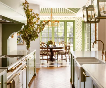Green farmhouse kitchen