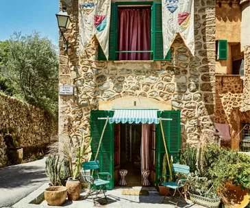 A colourful fisherman's cottage in Mallorca, Spain