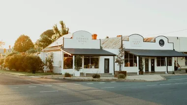 The white exterior of The Corner Nook Store